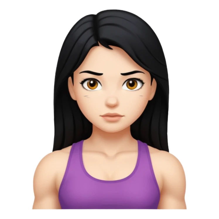 Girl with black hair and muscular  sticker