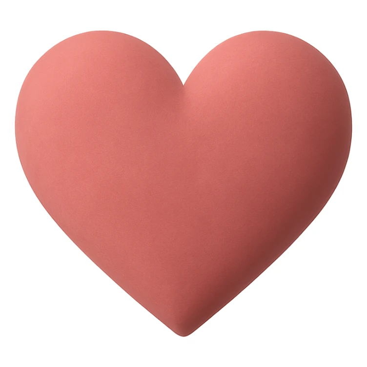 heart with a velvet matte finish, clean digital illustration sticker