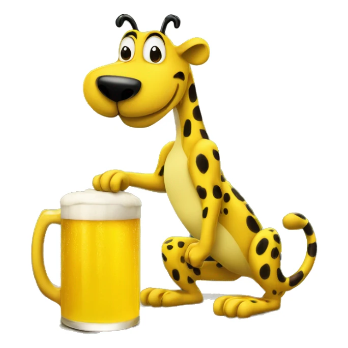 le marsupilami avec une bière a la main sticker