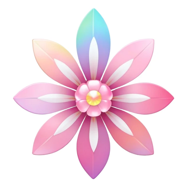Cute Pastel pink and white Cherry Blossom Sakura Starburst Iridescent Rainbow sticker