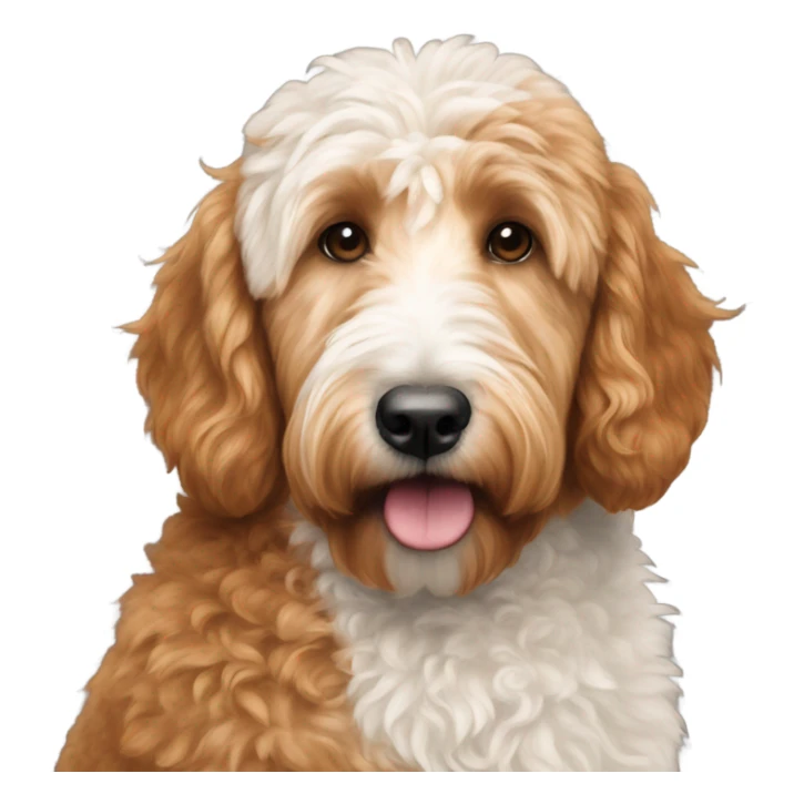 Red golden doodle and a white golden doodle  sticker