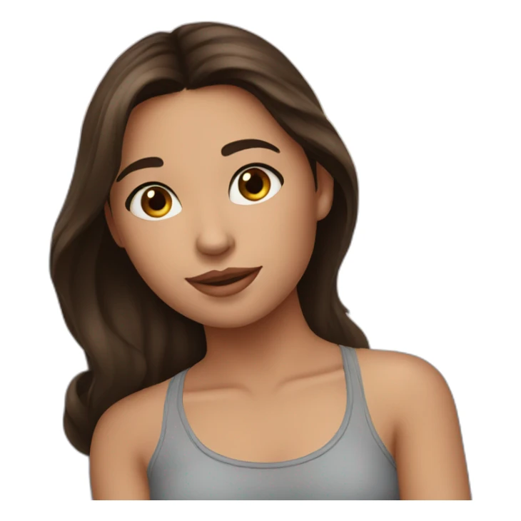 Brunette girl in love sticker