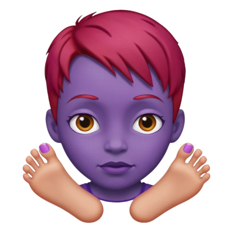 BIG BIG head  tiny toes  red hair purple skin sticker