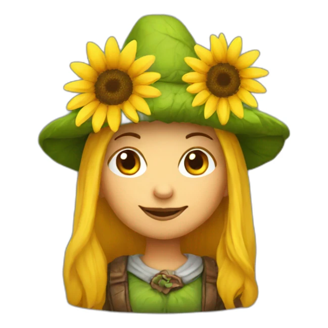 Woman gnome with sunflower hat sticker