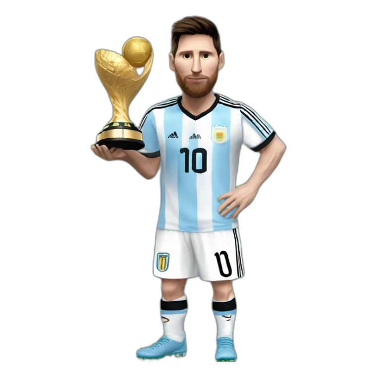 messi con la camiseta de argentina y la copa sticker