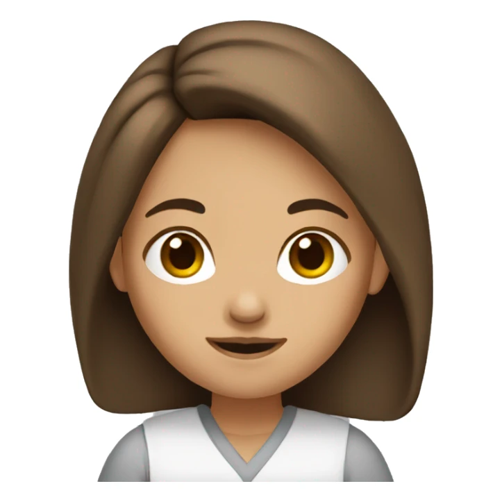 Girl with brown hair writing  sticker