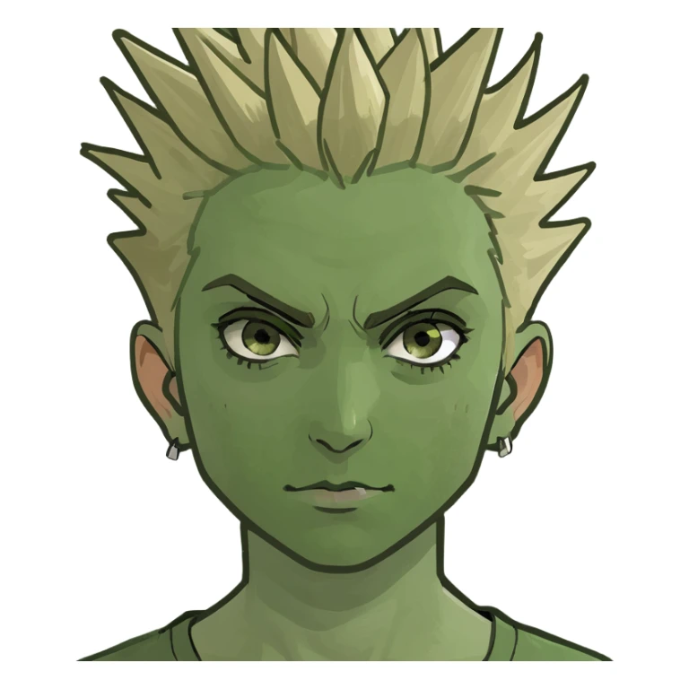 masc lesbian hazel eyes dirty blonde short spiky hair sticker