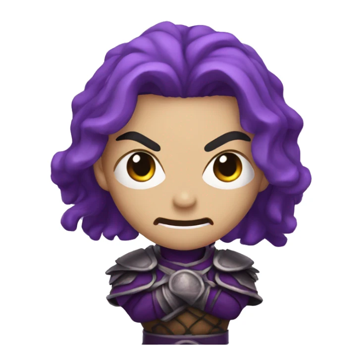 Demon slayer with purple head and background sticker