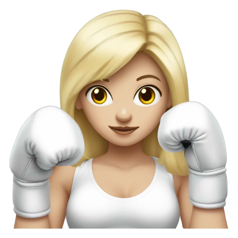 Boxing blonde girl with white gloves sticker