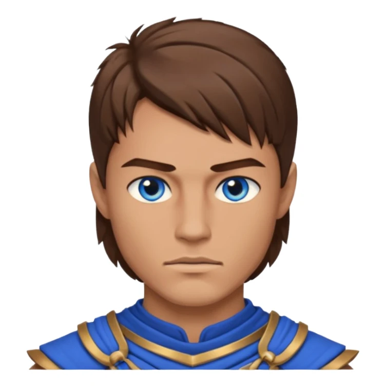 Brown warrior hair cut with blue eyes male sticker
