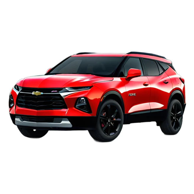 2020 red Chevrolet blazer black wheels black logo sticker