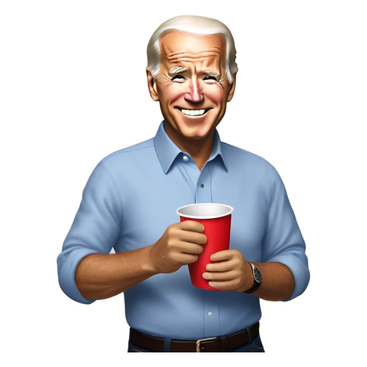 joe biden holding a red solo cup sticker