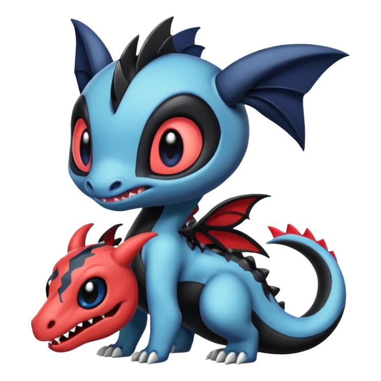 Colorful Exotic Meloetta-Toothless-Salandit-Darkrai-Venom-Stitch-Fakémon-creature-hybrid sticker