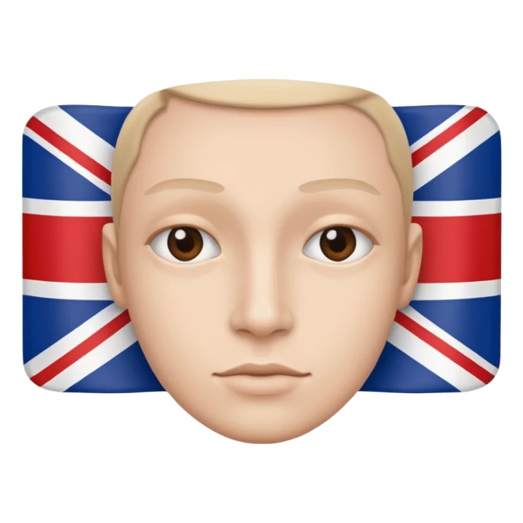 half UK and half face sticker