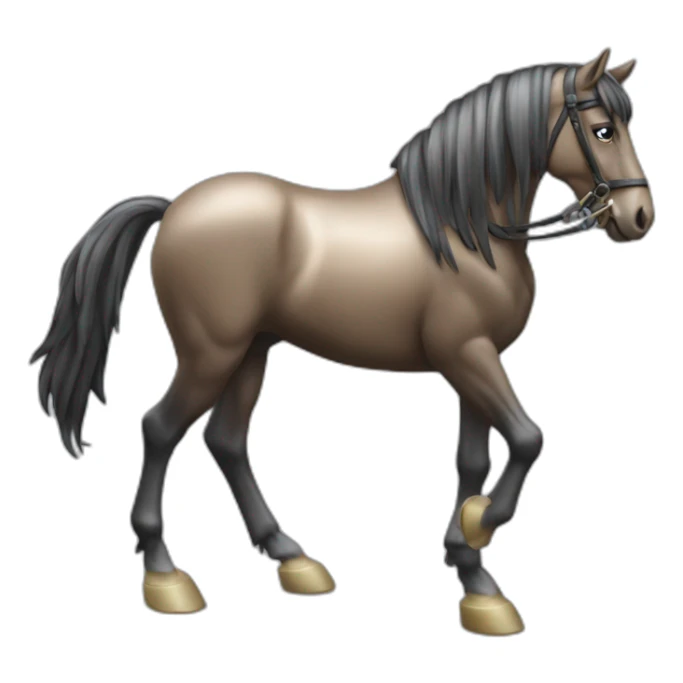 Cheval doré longue crinière noire sticker