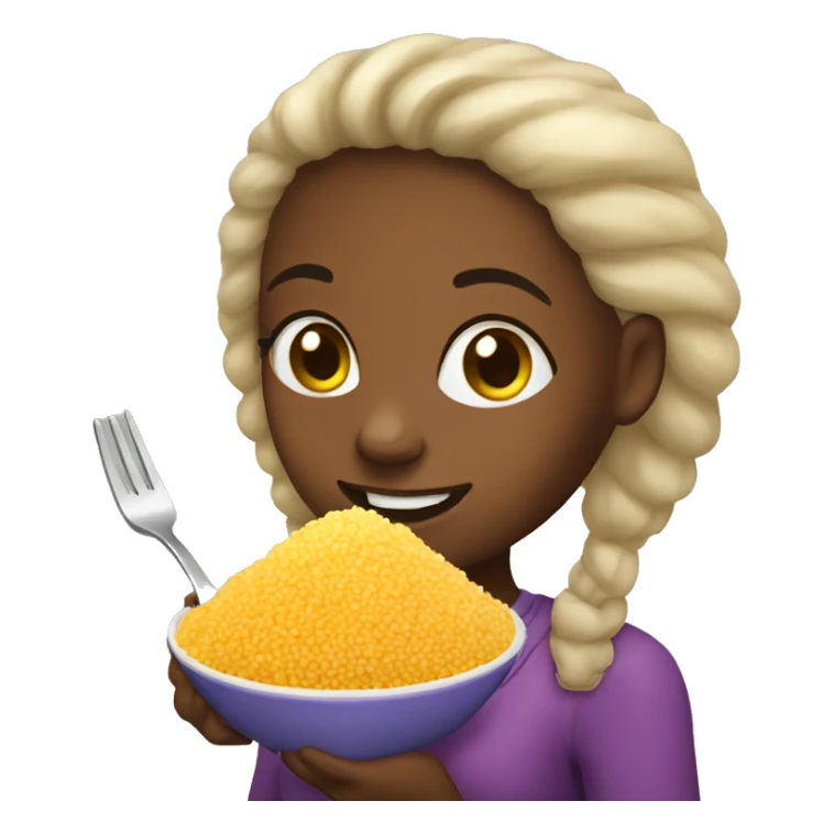 girl eating couscous sticker