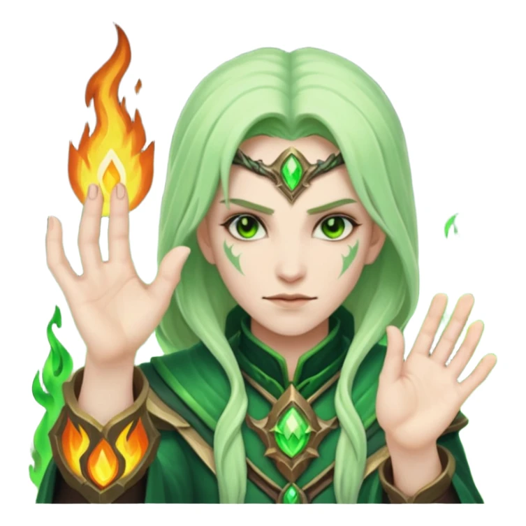 green fire warlock hand world of warcraft sticker