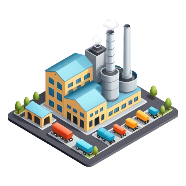 Isometric furniture factory sticker