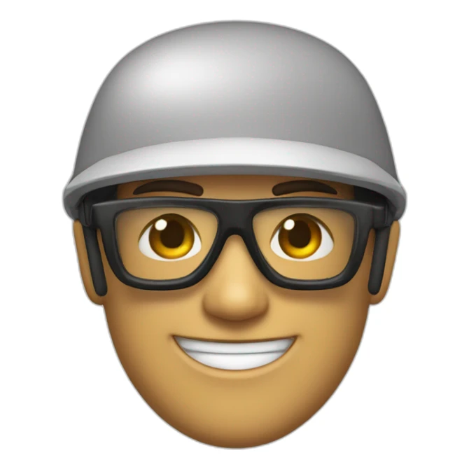 Jorge Toledo con casco y gafas sonriendo sticker