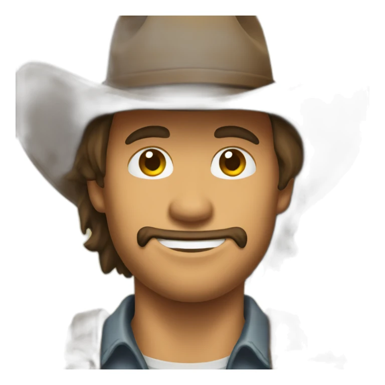 cowboy with a hat made out of fir sticker