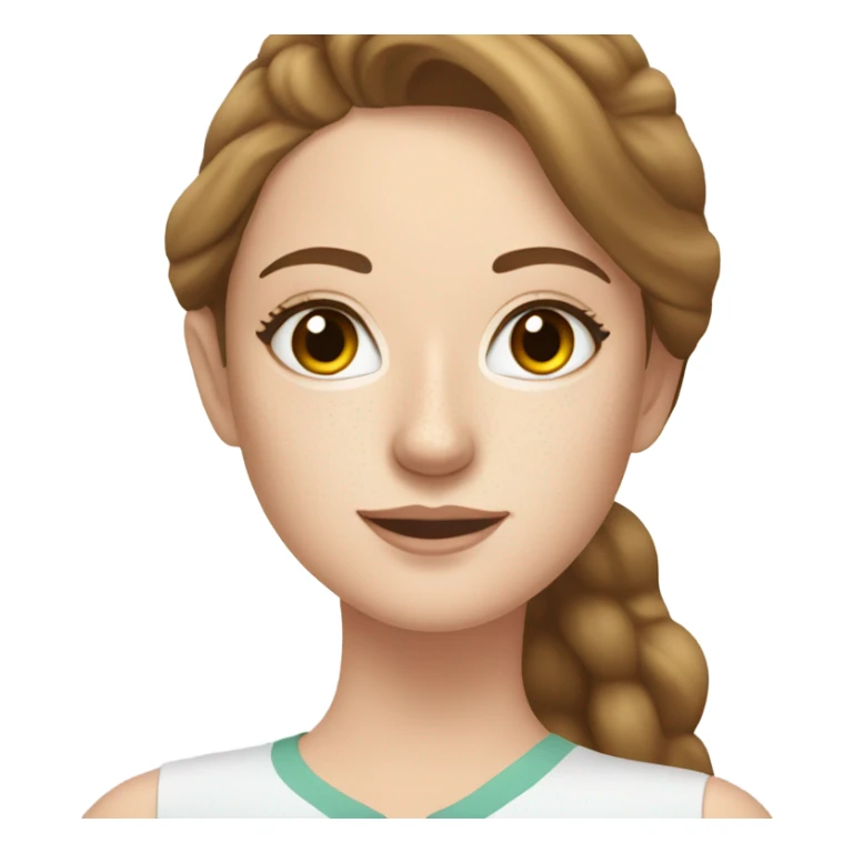 White girl skincare on her face brunette and freckles sticker