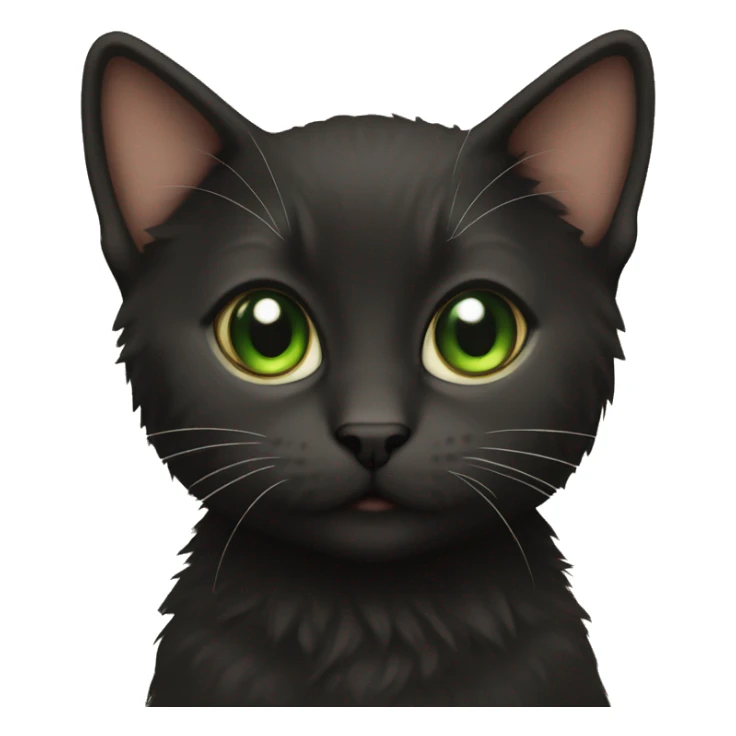 Black coat and brown green eyes kitten   sticker