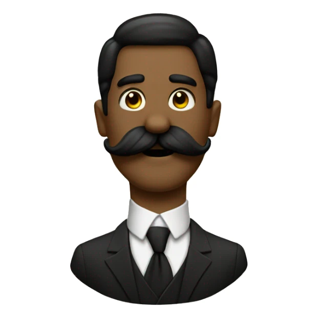 elegant black mustaches, just the mustaches nothing else sticker