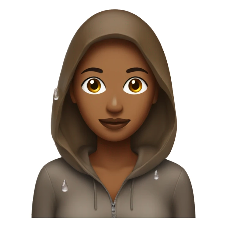 Water droplets on brown woman  sticker