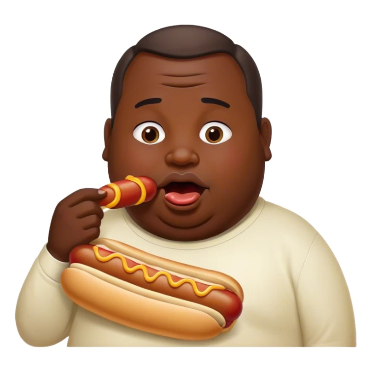 Fat man licking mayo hotdog  sticker