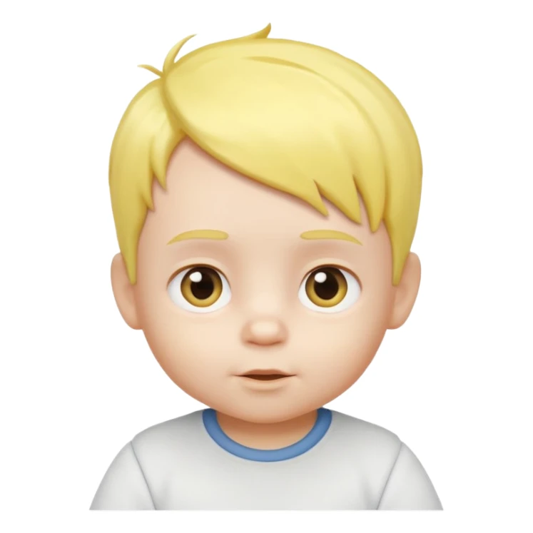 Baby boy white and yellow hair in 3D 👶🏼 sticker