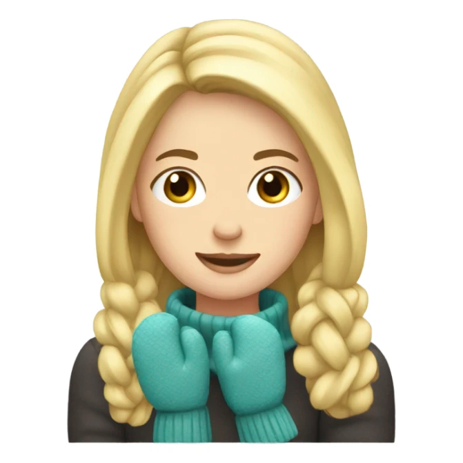 blonde Girl wearing mittens sticker