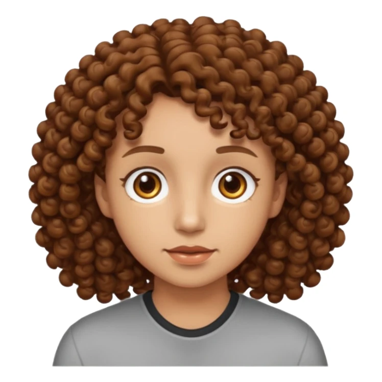 Nano con capelli ricci marroni, occhi marroni sticker