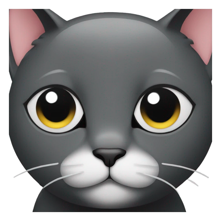 Black cat with a little white on nose and chin sticker
