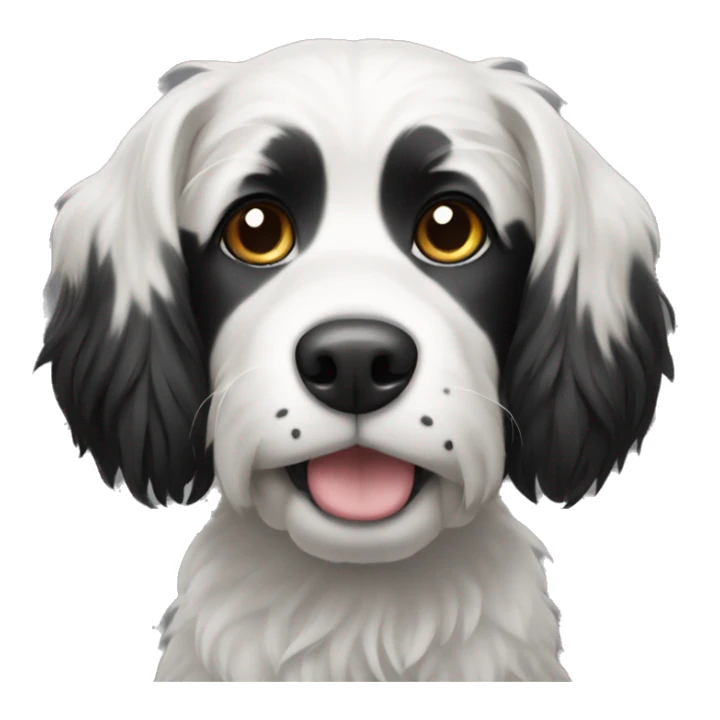 Black and white dog with middle long fur sticker