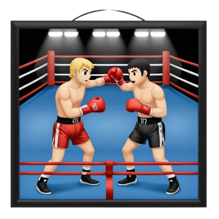 the number 6 and the number 7 fighting in a boxing ring sticker