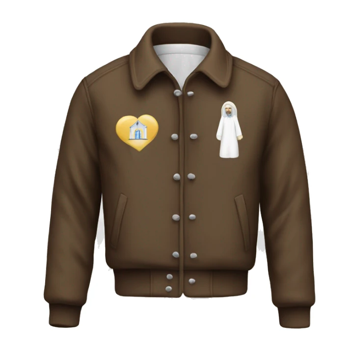 A jacket that says church dads with a church on it  sticker