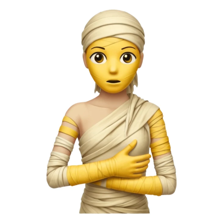 mummy Human figure wrapped in yellowed bandages, one arm stretched forward.
 sticker
