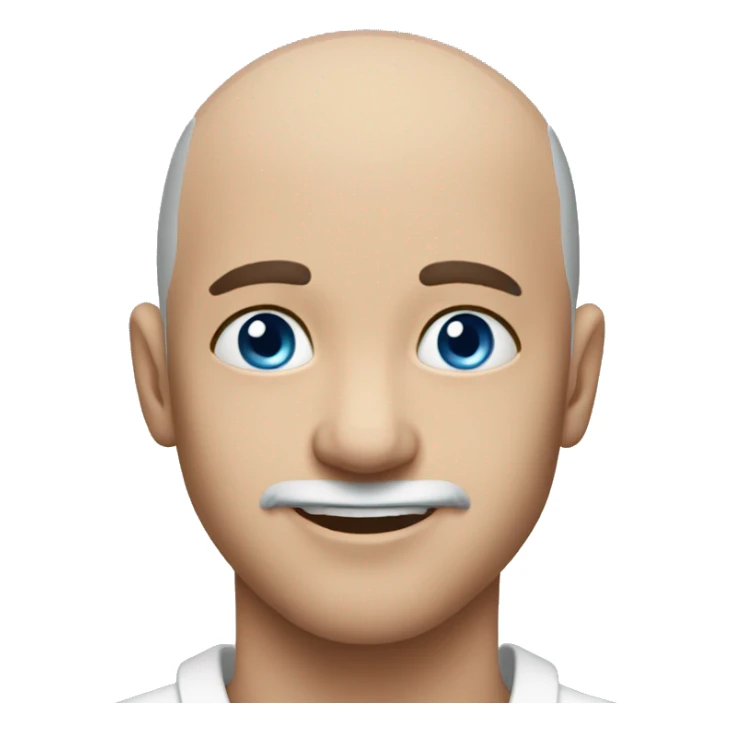 Bald blue eyes hamdsome happy sticker