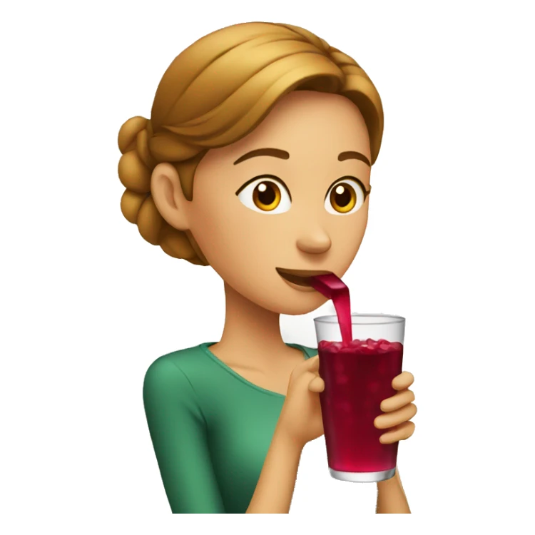 woman drinks cranberry juice sticker