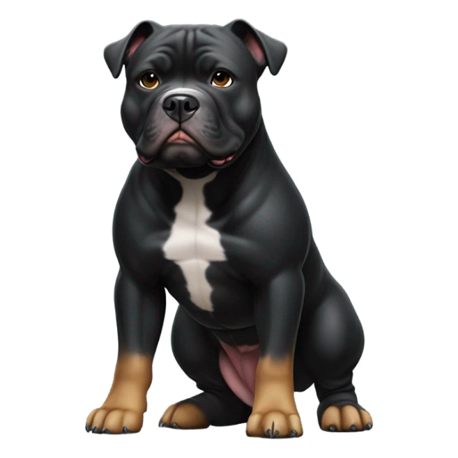 99% Black American Bully with prong collar and e-collar. sticker