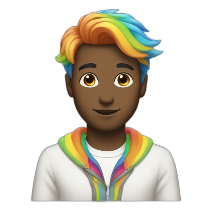 Posh-boy-with-raibow-hair sticker
