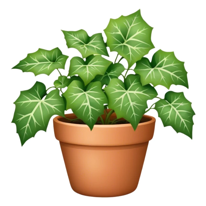 ivy plants with white spotted leaves in a pot sticker