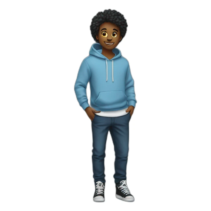 Jeune-garçon-cheveux-Noir-hoodie-bleu sticker