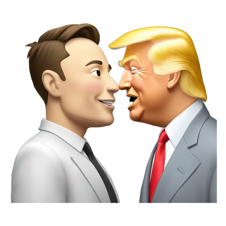 elon musk kissing donald trump sticker