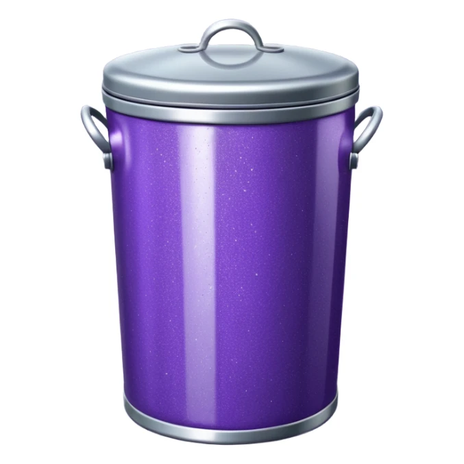 Glitter Purple and Cian  metal rubbish bin sticker