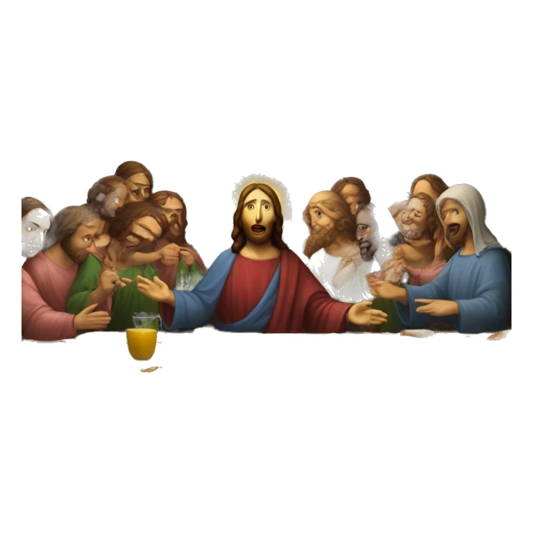 jesus in las supper from da vinci's painting sticker