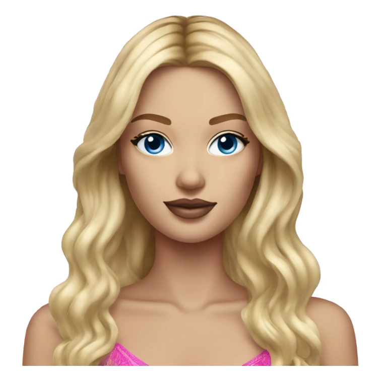 Realistic victoria secret model blonde blue eyes  sticker