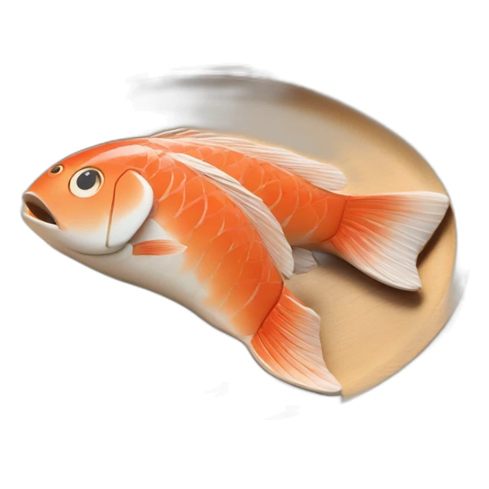 teishoku fish japanese food wood plate sticker