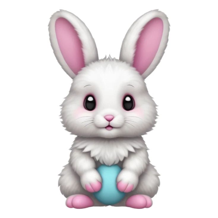 a white and black baby rabbit staying on its legs sticker