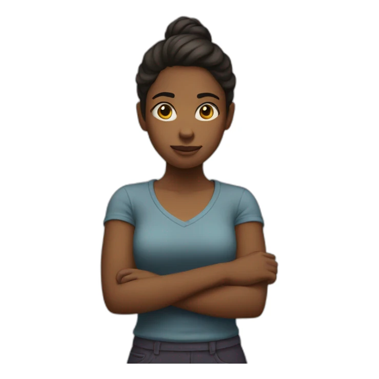 girl crossed arms sticker
